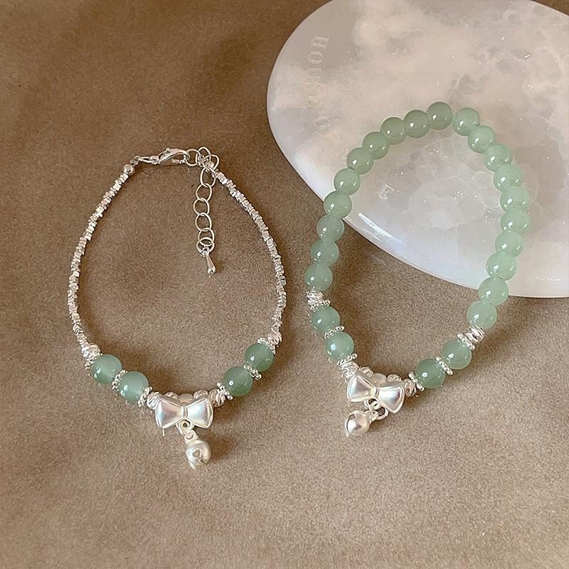 Маленький свежий бант сломанный серебряный браслет из бисера женский национальный стиль новый китайский стиль изысканный индивидуальный универсальный браслет ювелирные изделия