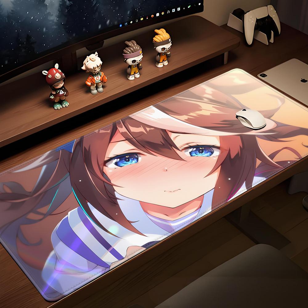 Игровой коврик для мыши из аниме Uma Musume Pretty Derby, настольный коврик Tokai Teio 900x400 мм, игровые аксессуары, XXL, кавайный, Hybxaxc, подставка для клавиатуры