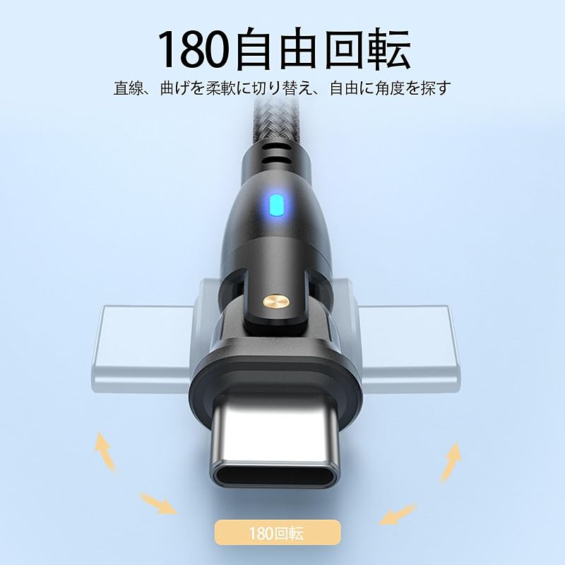 [LUYING] USB Type C Cable 180 Degree Rotation L-shaped Fast Charging High Speed Data Transfer MacBook iPad Air/Pro Xperia GalaxyOther Compatible with