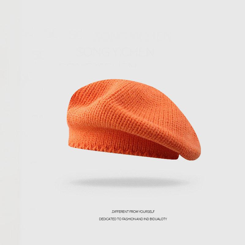 Han girls are wearing~ MONA Zhang Qixian knitted beret versatile fashion painter hat wool hat