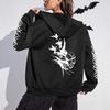 2026 Trendy Oversized Pullover Goth Y2k Winter Warm Women Hooded Sweatshirt Viking Raven Print Zipper Jacket Casual Streetwear