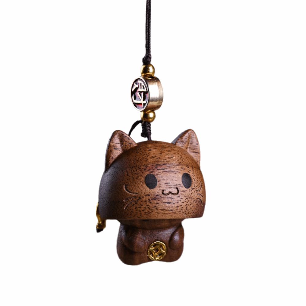 Beech Wood Carving Pendant Hand-carved Bag Charm Cartoon Car Hanging Ornament  Gift Idea