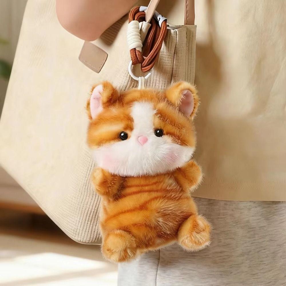 15cm Cat Stuffed Keychain Soft Plush Kitten Pendant Mini Cat Plush Keychain Desk Decor