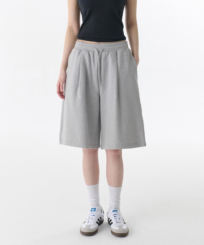 MUSINSA STANDARD WOMAN Женские Бермуды с Одним Складом [Средне-Серый]