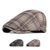 Мужская осенне-зимняя клетчатая берета, кепка газетчика для мужчин и женщин, повседневная кепка в британском стиле ретро, ​​плоская кепка художника, шляпа плюща, кепка Гэтсби