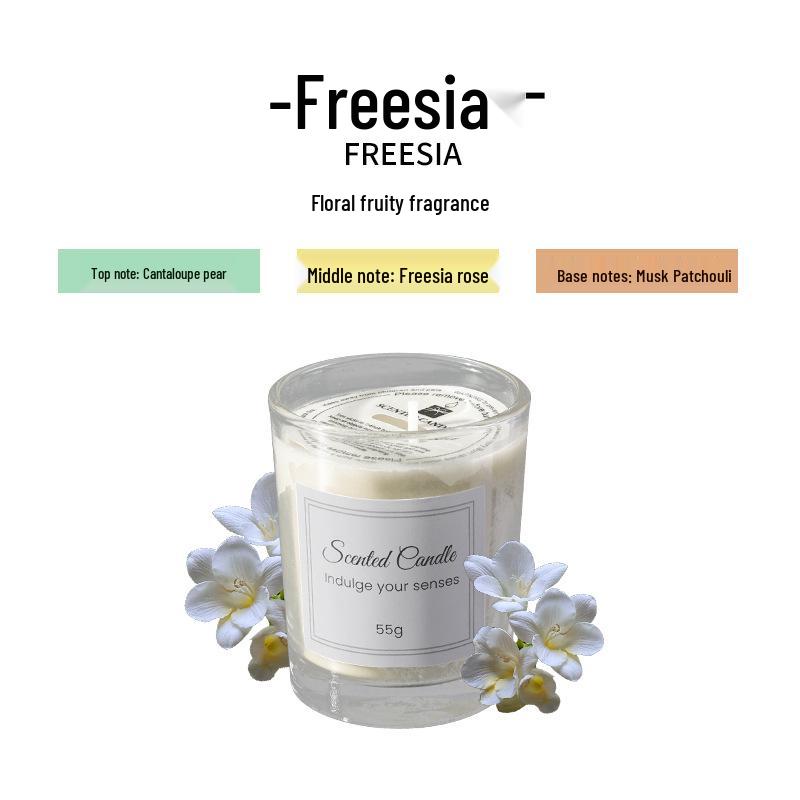 Luxury Scented Soy Candle Gift Set with Glass Cup - Smokeless and Elegant