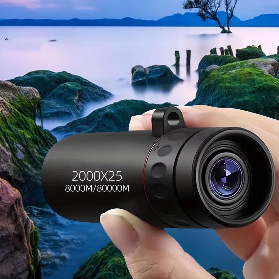 8X21 HD Монокулярный телескоп Ipx4 Водонепроницаемый Призма Bak4 Для Компактного Портативного Телескопа Для Охоты Путешествий Осмотра Достопримечательностей Концертов И Фи