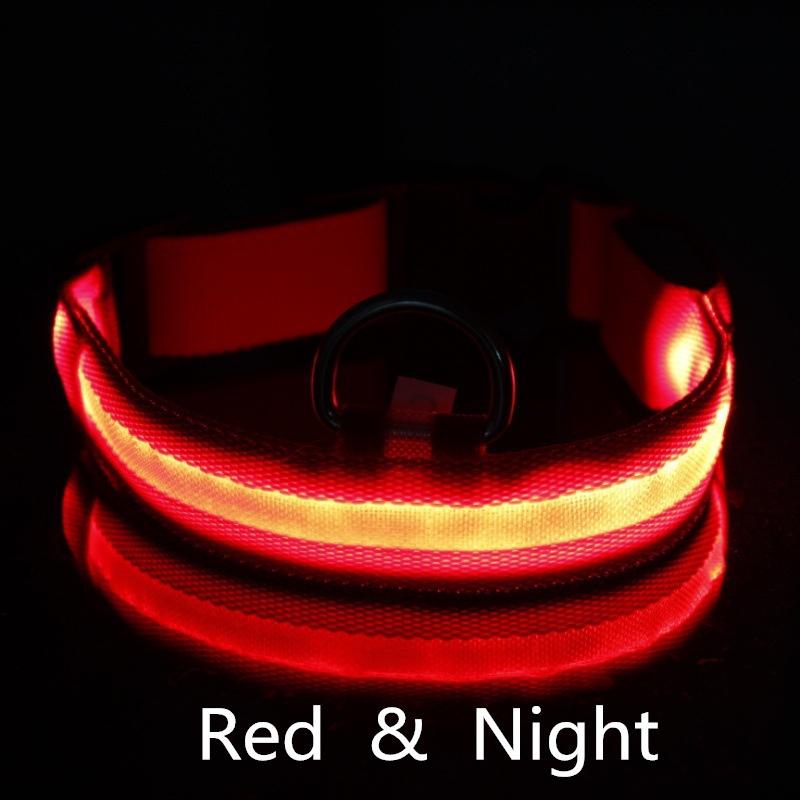 Светодиодный светильник для ночной безопасности, вспышка, спортивный ошейник для собак, кошек, нейлоновый ошейник для собак, светящийся в темноте ошейник для кошек, светодиодные ошейники для собак, аксессуары для собак