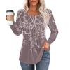Long Sleeve Shirts For Women Tops Dressy Casual Blouses Pleated Scooped Neck Tunic Tops