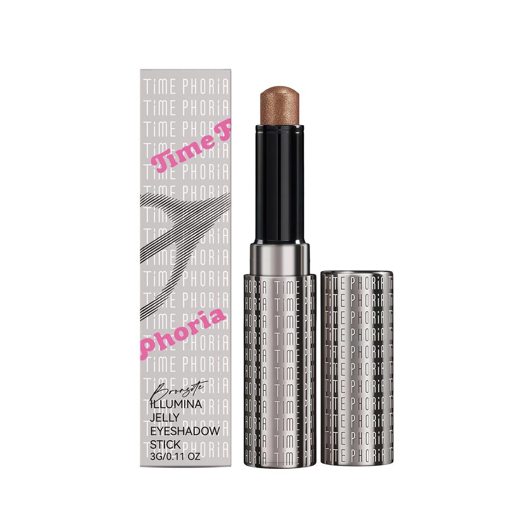 Bright Jelly Eyeshadow Stick (Pearl Bronze Brown), Clear Watery Shimmer Jelly Eyeshadow Multi-Color Daily Date Makeup Highlight