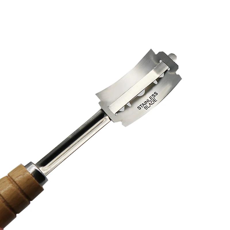 Пластиковые/Деревянные Инструменты Ламе для Хлеба Скребок для Пекарни Нож/Слайсер/Резак для Хлеба Ламе для Надрезания Теста Хлеба с Лезвиями Дугообразный Изогнутый Нож