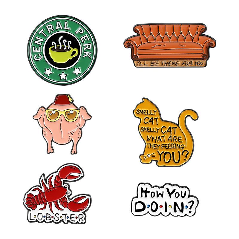 Friends TV Show Lobster Sofa Brooch - Cute Cartoon Style Badge