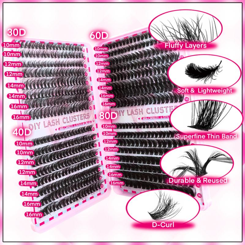 Segmented Eyelash Lash Extension Kit With 2 in 1 Bond And Seal Glue Long Lasting Hold For DIY Grafting Use