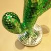 Reflective Disco Ball Cactus Ornaments: Creative Indoor Glass Decorations for Christmas