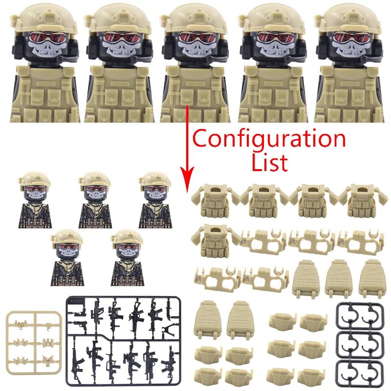 Конструктор MOC Военный Солдат Спецназ Оружие Пистолеты Шлемы Армия Великобритании Советская Армия Армия США Прибор Ночного Видения Мини Кирпичики Подарки