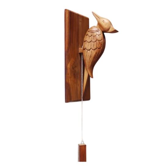 Дверной звонок в виде дятла с веревкой, деревенский дверной молоток для входной двери в фермерском стиле, деревянный колокольчик для владельца магазина, украшение для входа в домашний офис