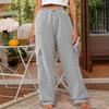 Женские весенние и осенние новые повседневные свободные модные женские спортивные брюки с карманами и шнурком