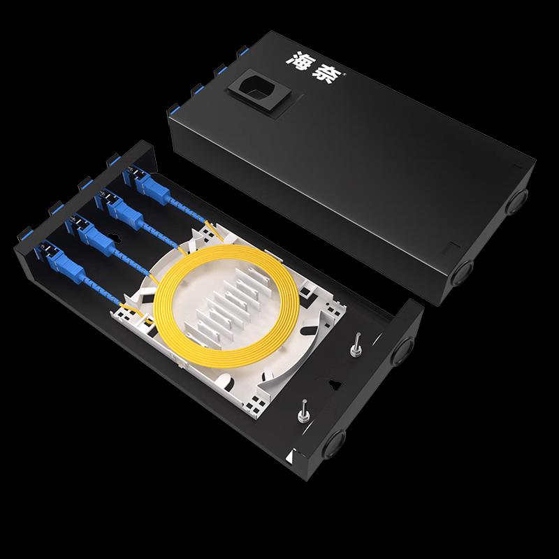 Hainai Din Rail Fiber Optic Terminal Box, 4-Port 8-Core, Multimode LC