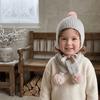 Ear Cap Wool Beanie Hat Fur Ball Warm Knitted Cap Cute Children Scarf Hat Set  Girls