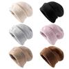 Вязаные шапки однотонные утепленные шапки женские модные вязаные шапки женские