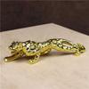 Lucky Animal Cheetah Small Statue Gold Brass Leopard Miniatures Vintage Leopard Figurines  Office