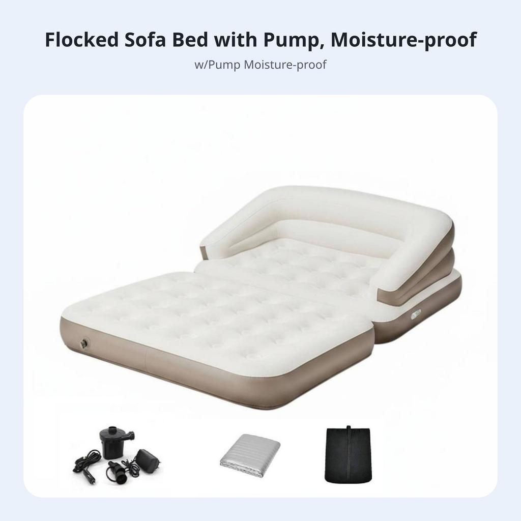 Inflatable Pad with Pump Portable Inflatable Lounger with Pillow Foldable Easy to Inflate for Travelers, Hikers, Backpacking