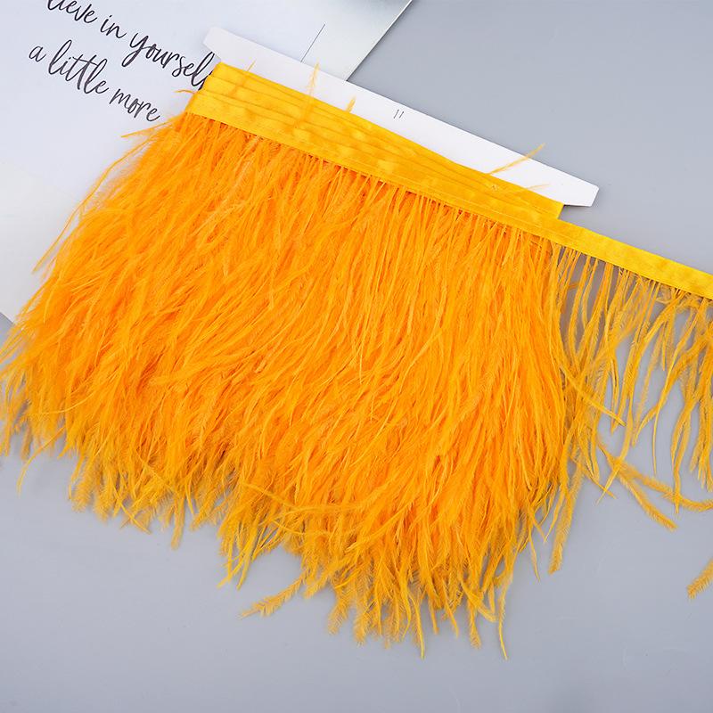 Diy Handmade Accessories Colorful Ostrich Feather Cloth Edge Decorative Accessories Clothing Accessories Wedding Skirt