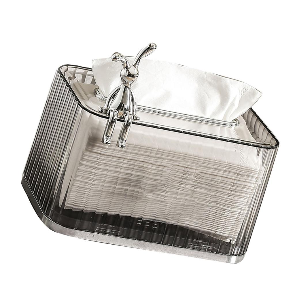 Tissue Box Holder Large Opening Auto Lifting Spring Home Tissue Dispenser for Bathroom Vanity