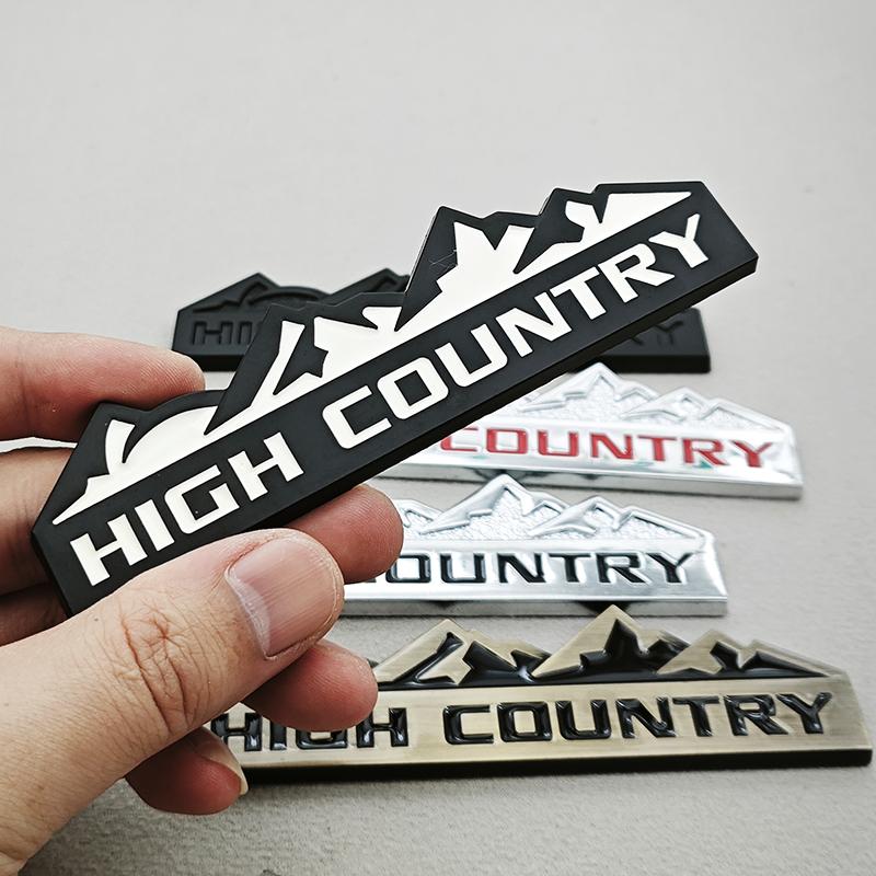 HIGH COUNTRY 3D Zinc Alloy Car Sticker Badge Suitable For Chevrolet Jeep Dodge Ford Modified Snow Mountain Metal Car Logo la2