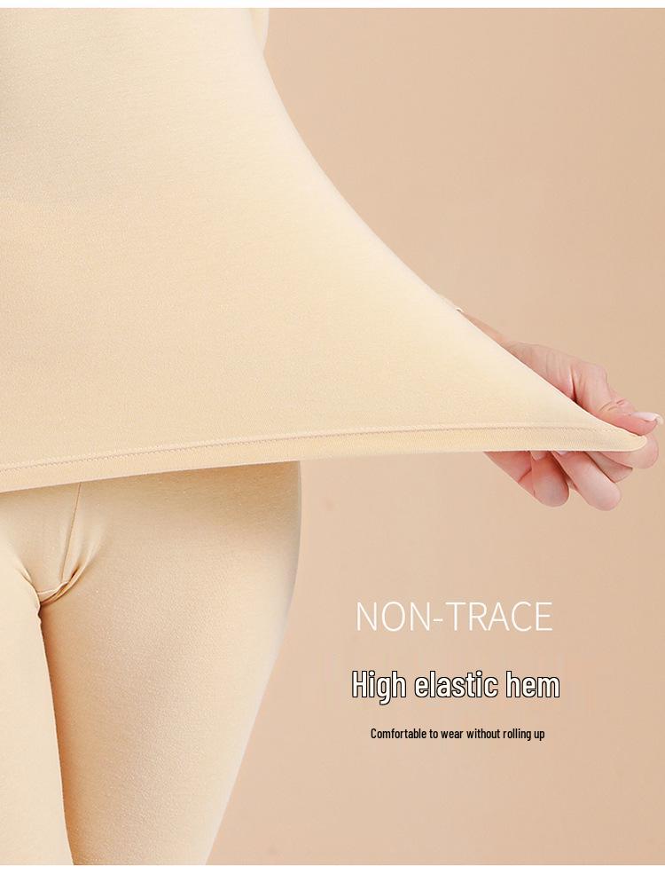 Унисекс Хлопковый Комплект Теплого Белья Облегающего Кроя с Круглым Вырезом - Большой Размер, Осень/Зима