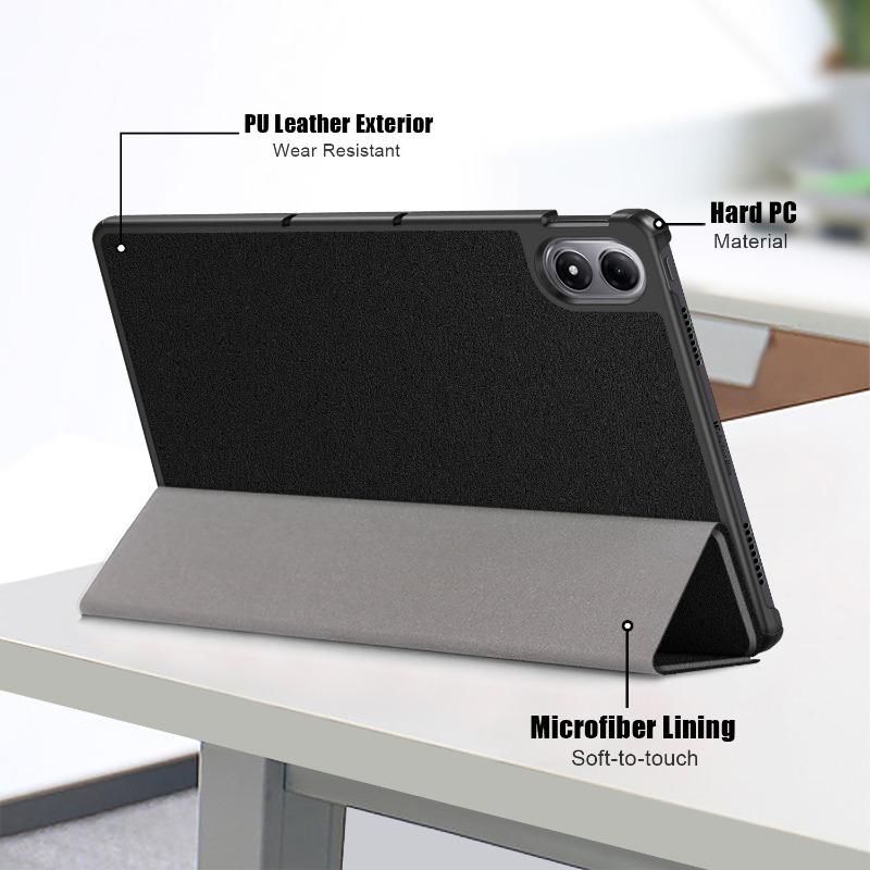 Чехол для Xiaomi Redmi Pad 2 Pro 12,1 дюйма 2025 года, кожаный, с тройным сгибом, магнитная крышка, Funda для POCO Pad M1 12,1" с функцией автосна