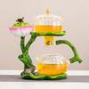 1 набор магнитного ленивого чайного сервиза - Креативный автоматический стеклянный чайник Лотос, чайная чашка, чайница, чайный поднос, китайский чайный сервиз для Кунг-фу