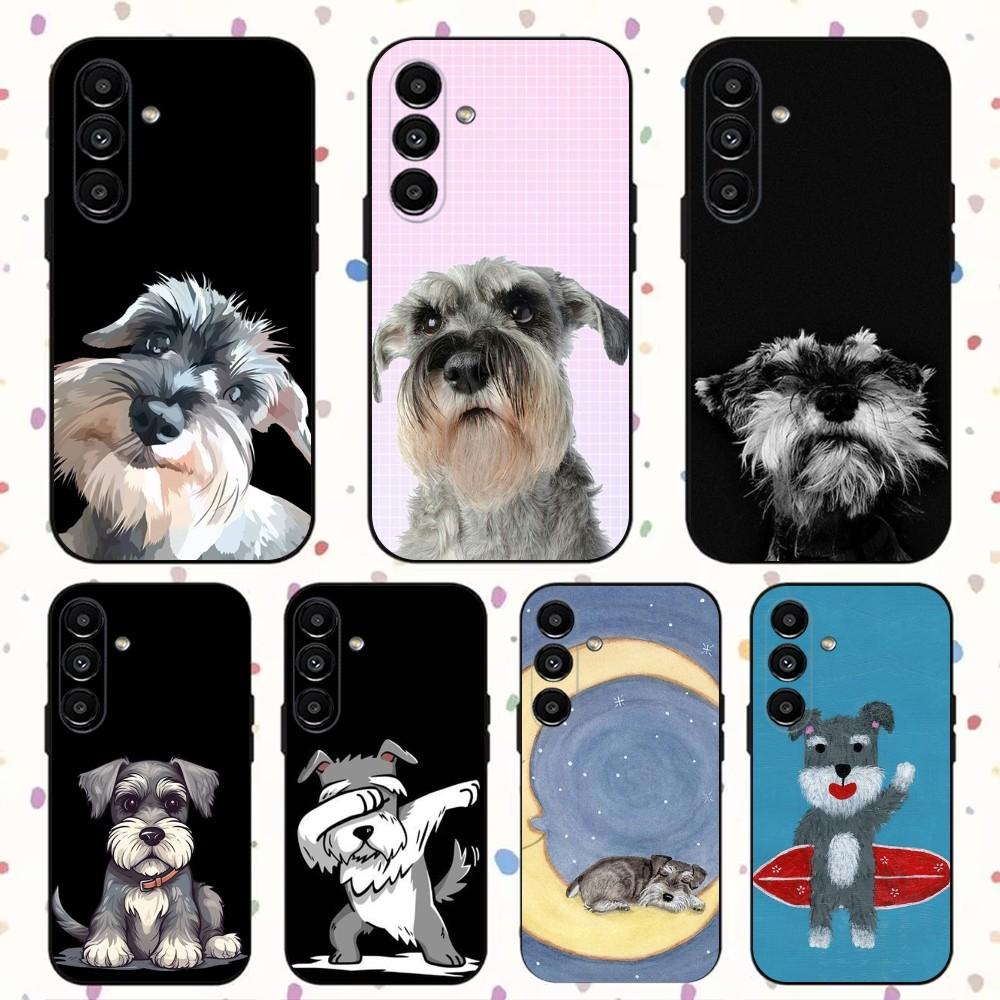 Мультяшная собака Шнауцер Милый Чехол для Телефона Для Samsung S24,S21,S22,S23,S30,Ultra,S20,Plus,Fe,Lite,Note,10,9,5G Черный Мягкий Чехол