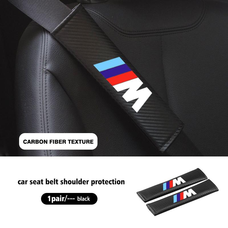 For BMW M X1 X3 Car Seat Belt Shoulder Pad Leather Shoulder Pad Accessories For BMW X1 X2 X3 X4 X5 X6 X7 G20 G30 6GT E46 E90 E60 F10 E39