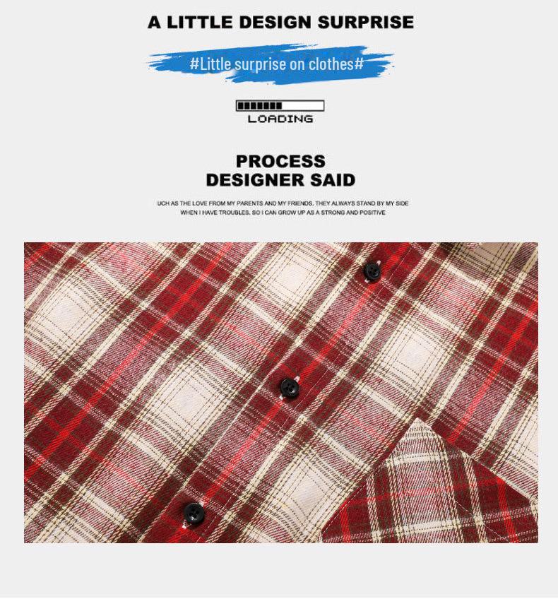 Мужская полосатая клетчатая рубашка с длинным рукавом — японская мода, гонконгский стиль, идеально подходит для весны и осени