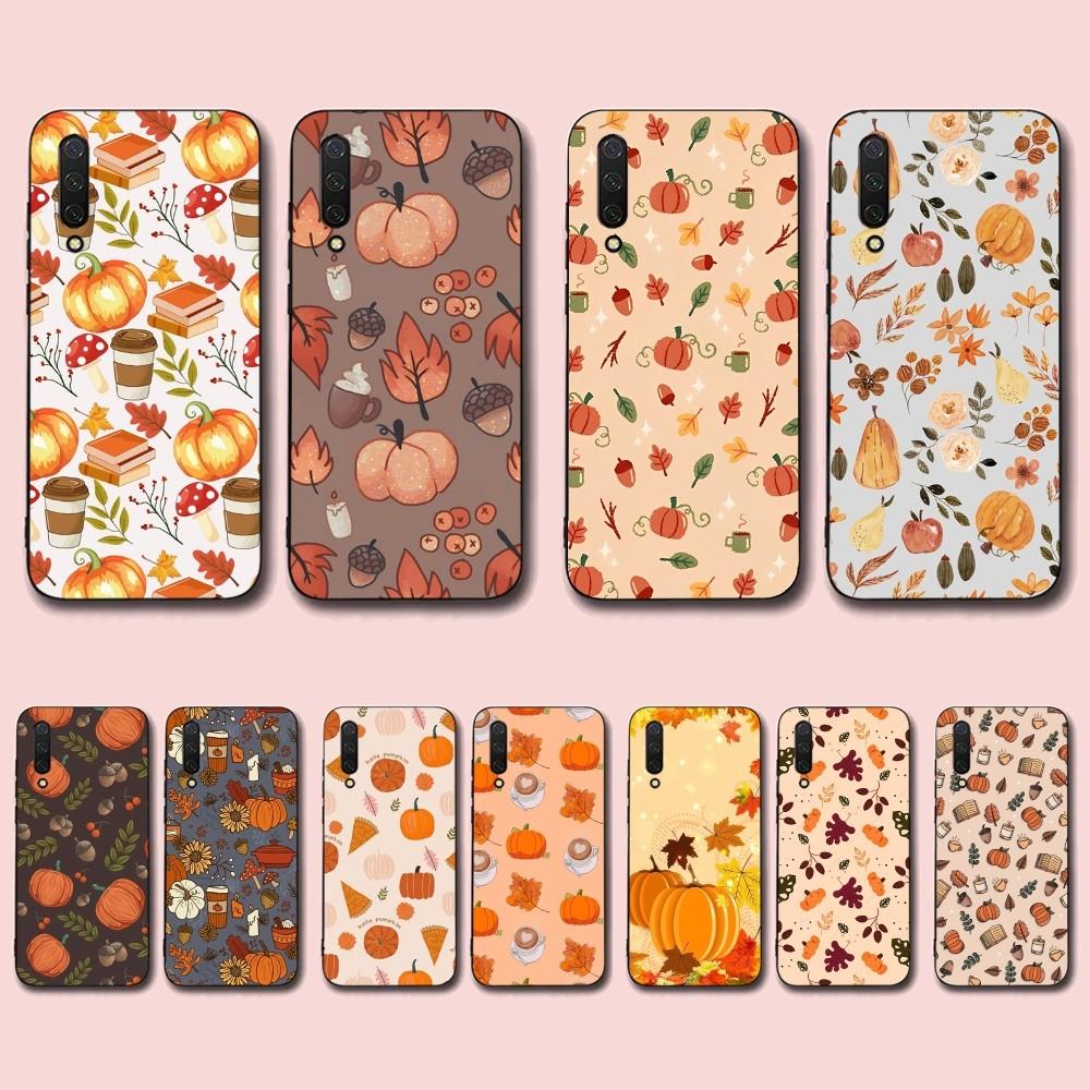 Autumn Pumpkin Leaf Halloween Phone Case For Xiaomi Mi 5X 8 9 10 11 12 Lite Pro 10T PocoX3pro PocoM3 Note 10 Pro Lite