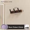 Walnut Hook for Bathroom Towel, Coat Hook, Living Room, Door Back, Clothes, Simple Black Storage, Save Space, No Punching