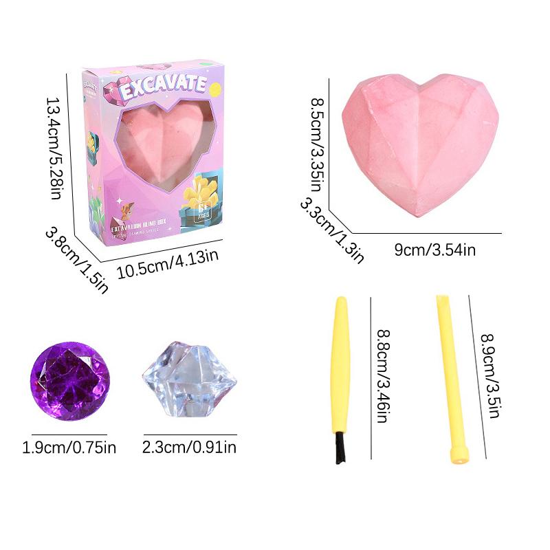 Археологический набор для раскопок драгоценных камней Love Heart, самодельные раскопки, сокровища, ископаемые, игрушка, детский научный набор, набор для горнодобывающей промышленности