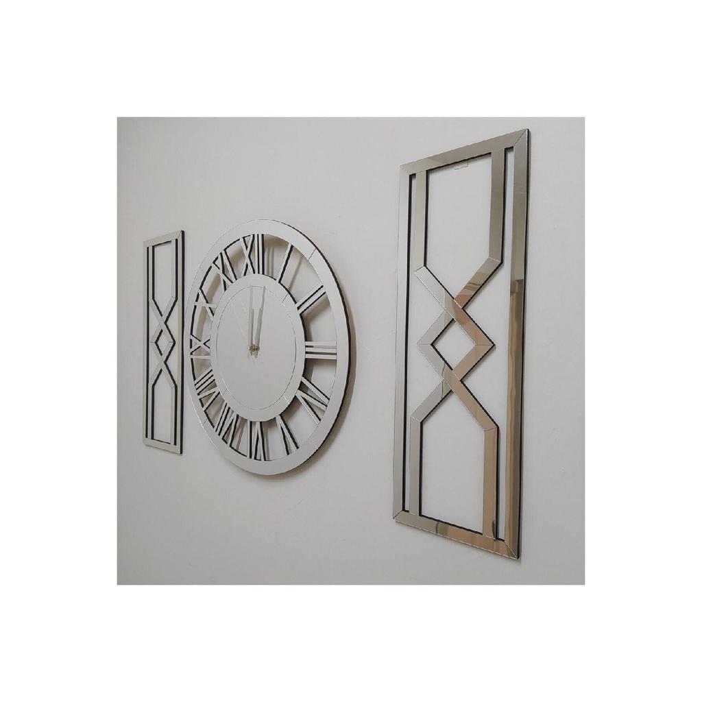 Серебряный набор из 3 предметов, декоративные настенные часы, 40 см, декоративные римские настенные часы, 20x50 см, боковые стороны, песочные часы