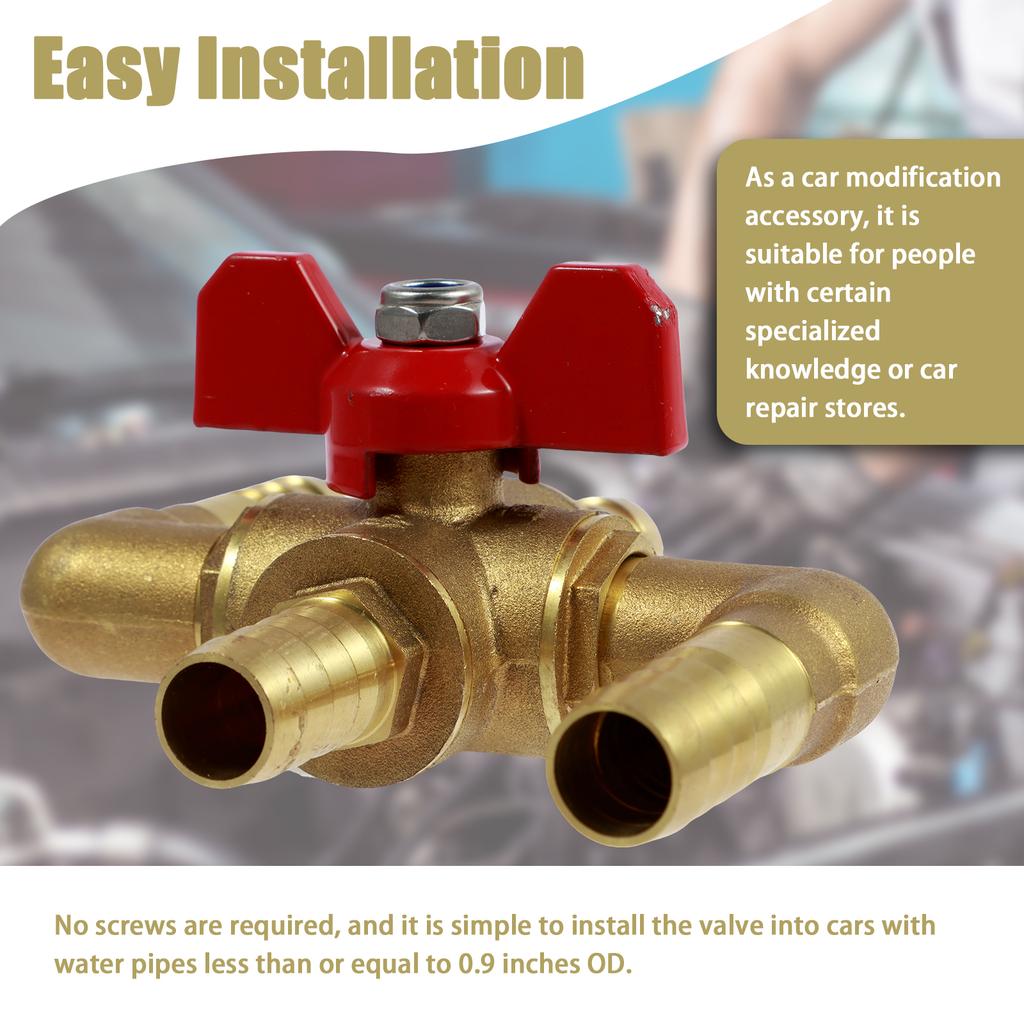 16/19ММ Кран отопителя Универсальный кран управления отопителем с латунным корпусом и хромированным штоком Прочный кран управления отопителем Многофункциональный