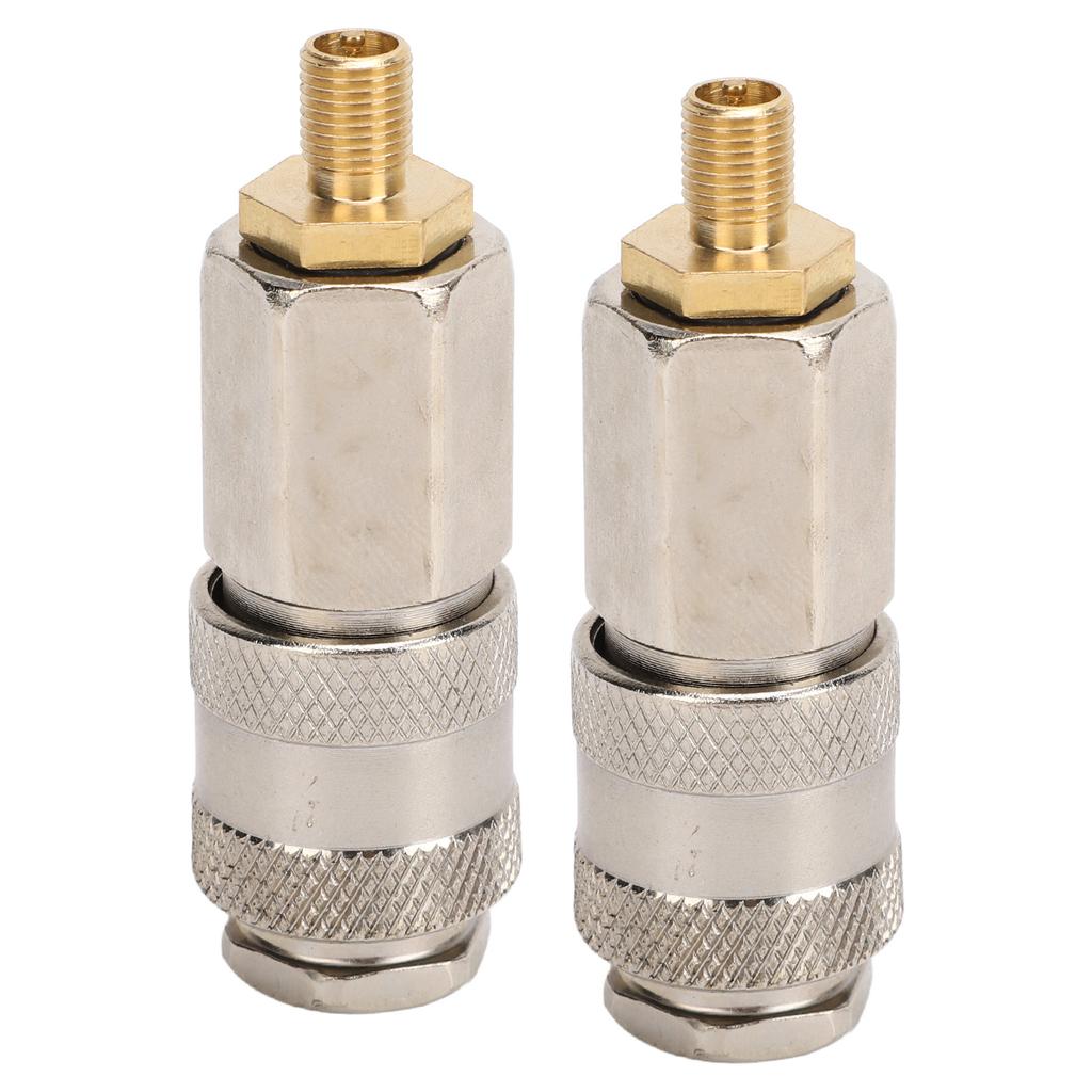 2 Pack Portable Air Compressor Adapters Heavy Duty Steel Male Thread To US Valve 3 In 1 Quick Connector Coupler for