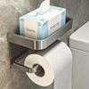 No Drill Tissue Holder Wall Mounted Storage Shelf Toilet Paper Holder Bathroom Accessories