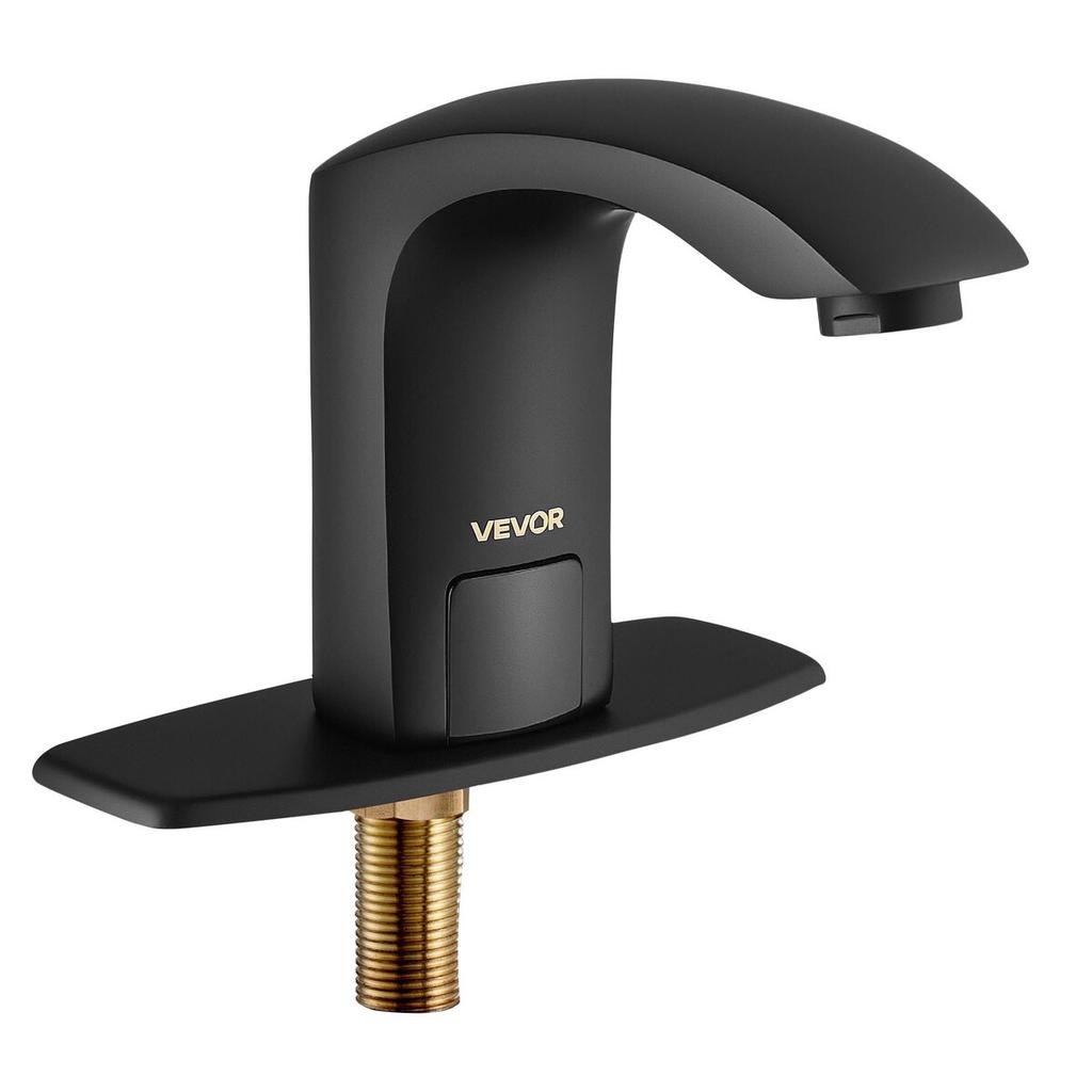 Touchless Bathroom Sink Faucet, Automatic Motion Sensor Restroom Toilet Faucet with Hole Cover Plate, Battery Operated,Adjustable Temperature for 9.5