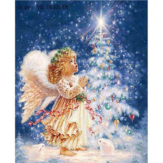 Мультфильм DIY 5D алмазная живопись вышивка крестиком полный круглый дрель Ангел Алмазная вышивка Стразы мозаика ручной работы домашний декор