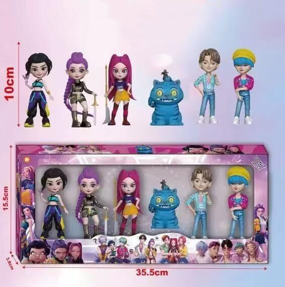 6pcs/Set kpop Demon Hunters Figure Toy Cartoon Rumi/Mira/Zoey Action Figure PVC Desktop Decoration Model Doll Toy Fans Gift