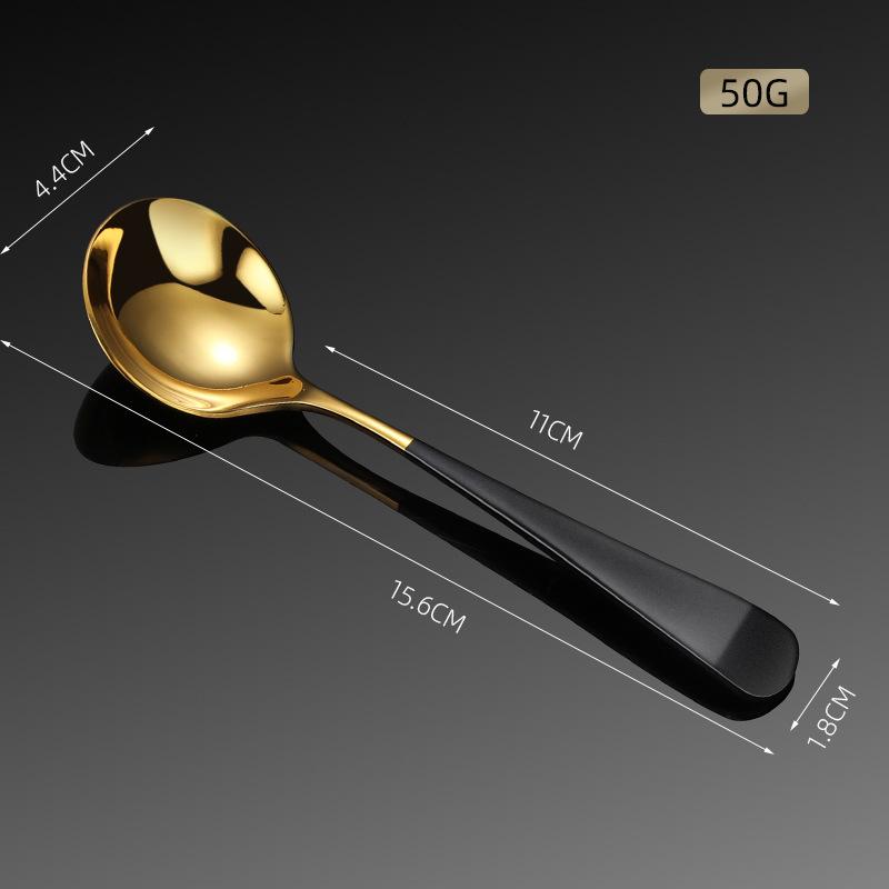 1 Pcs 304 Stainless Steel Spoon Household Dining Round Head Spoon Creative Long Handle Spoon Cute Small Spoon