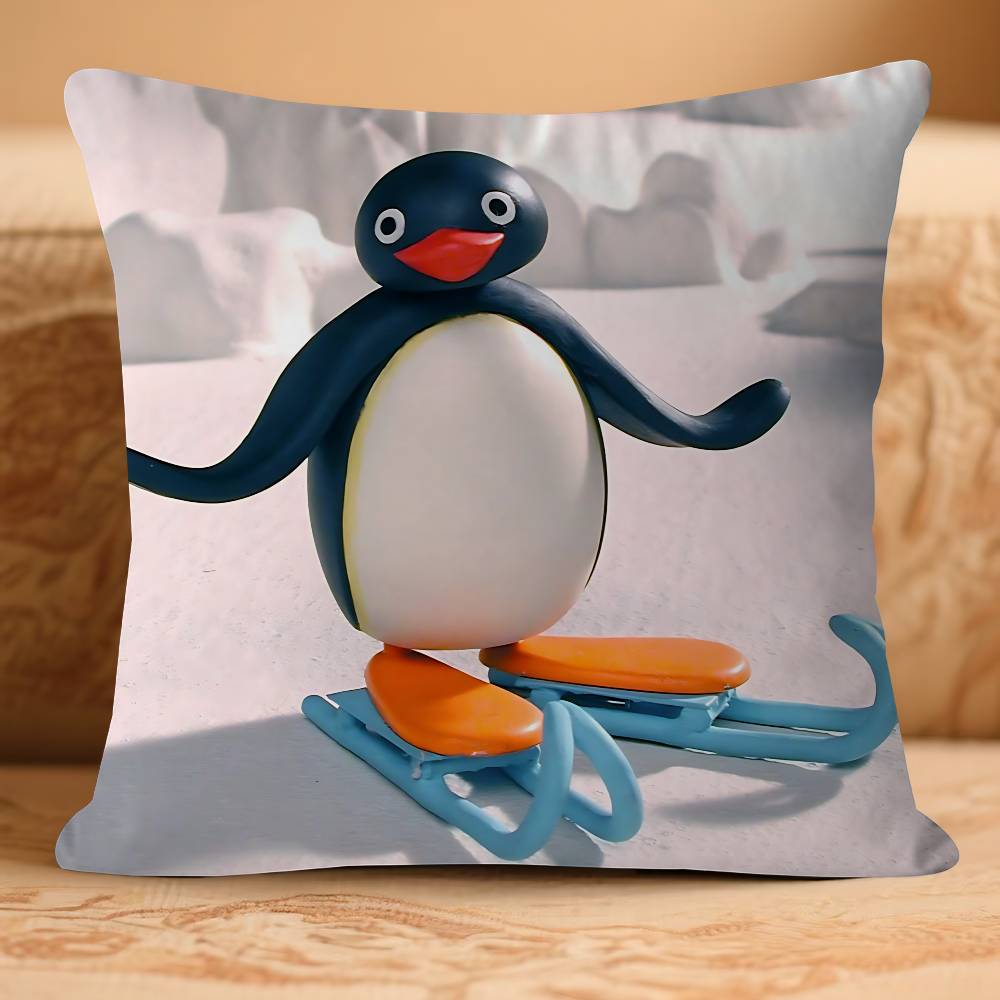 Милая мультяшная наволочка P-Pin-guS, съемная, моющаяся, чехол для подушки – мягкий лен для любого сезона