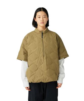 Snow Peak Бесшовный стеганый пуховый пуловер Топы Пуловер ОЛИВКОВЫЙ M JK-25AU030 Мужской Женский