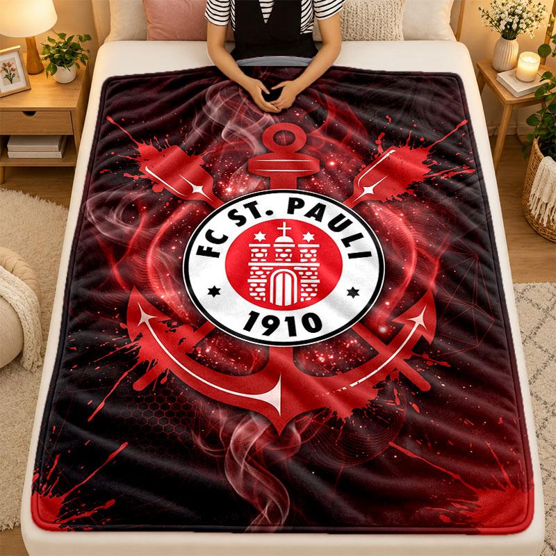 Flannel BlanketFC St. Pauli Football Warm Soft Throw Blanket for Indoor Sofa Bed Living Room Use