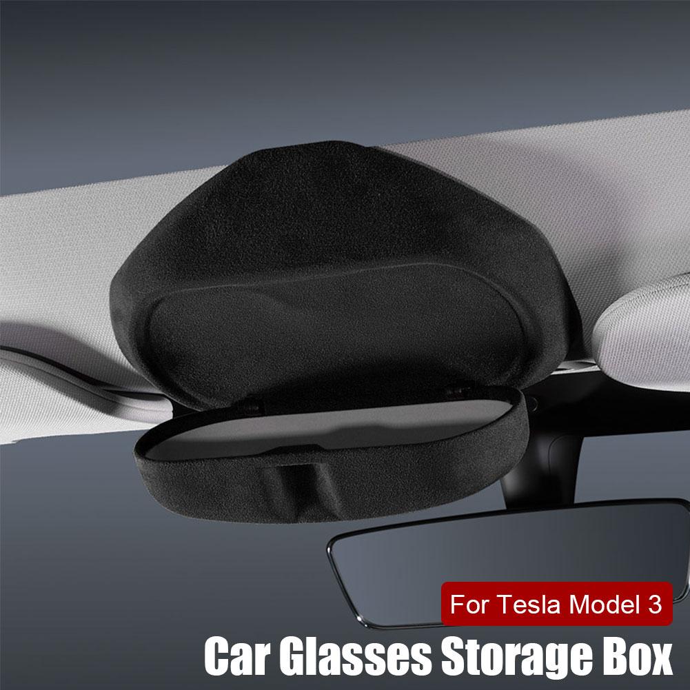 Коробка для хранения солнцезащитных очков с клипсой для Tesla New 3/3+, автомобильная коробка для очков, чехол-держатель для карт, клипса для солнцезащитных очков, аксессуары для интерьера автомобиля